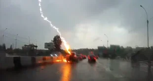 ماشین در برابر رعد و برق